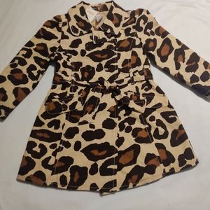 GYMBOREE Ready, Dress, Go! Leopard Trench Coat XS (3-4)